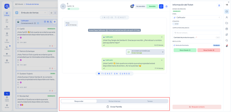 Enviar plantilla en chat cerrado