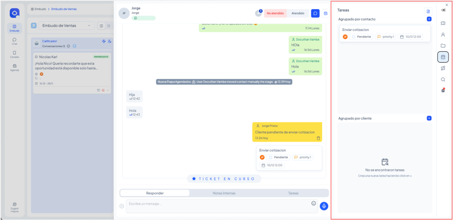Tareas del contacto